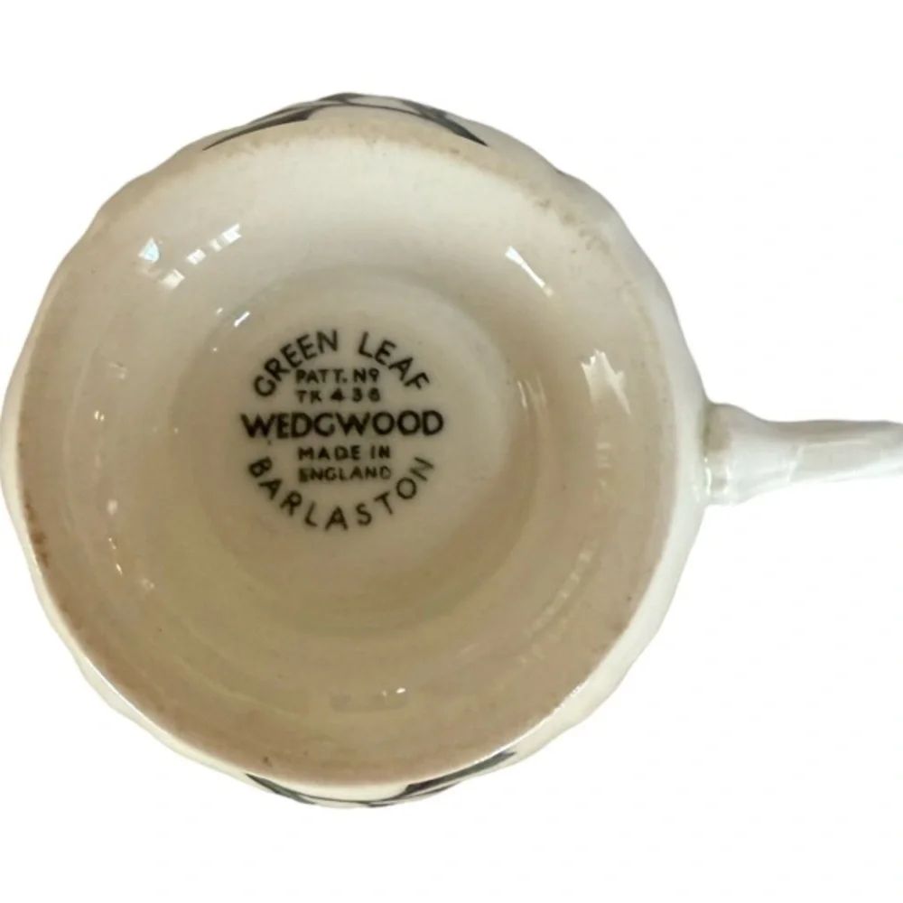 Wedgwood “Green Leaf” Teacup and Saucer Set Made in England